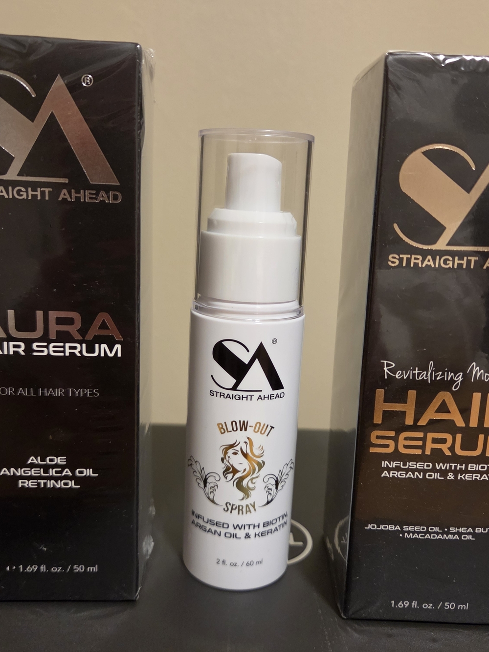 STRAIGHT AHEAD AURA HAIR SERUM, REVITALIZING MOROCCAN HAIR SERUM, BLOW-OUT